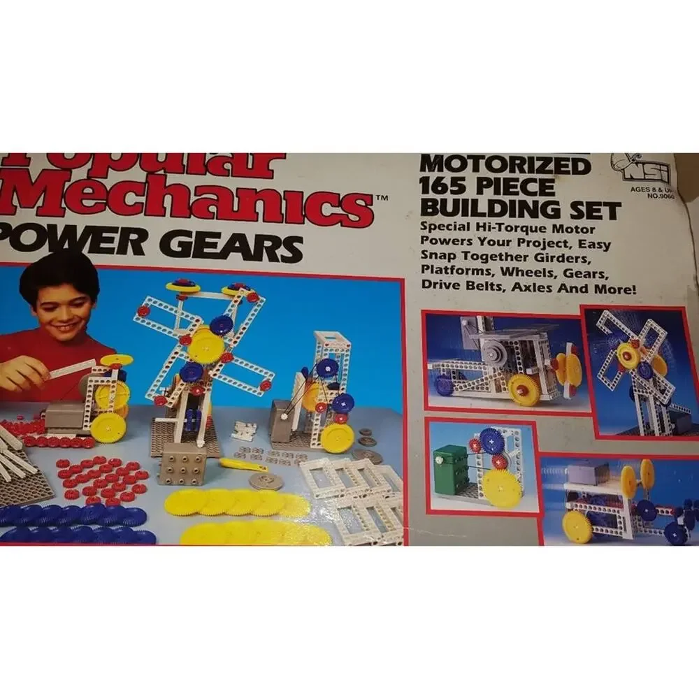 VTG Popular Mechanics Power Gears 1994 NSi 9060 165 pc Motorized Building Set